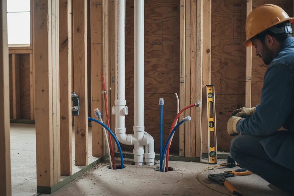 Drain and supply rough-in during Drain Cleaning in Platte City